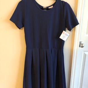 LuLaRoe Amelia Dress - Size L - Dark Blue